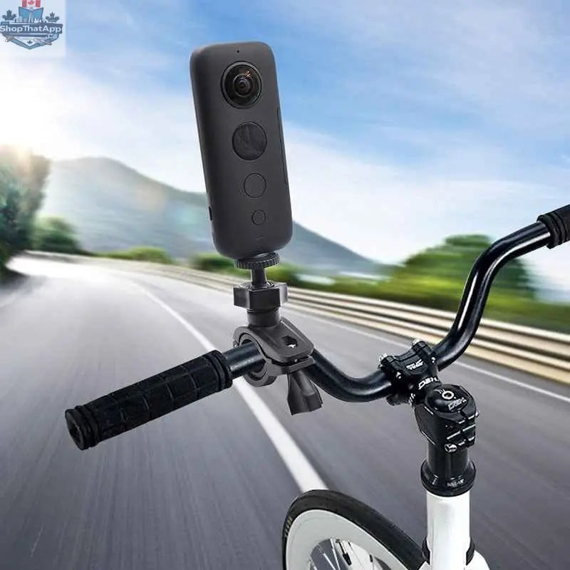 777tech camera handlebar mount for professional cameras, bike mount holder for Insta360 ONE X action camera on bicycle handlebars