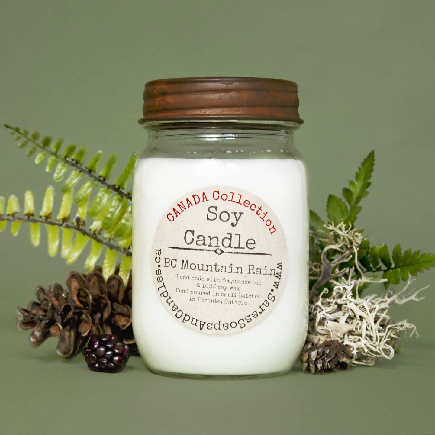 BC Mountain Rain Soy Candle - 14oz - Shopthatapp.ca