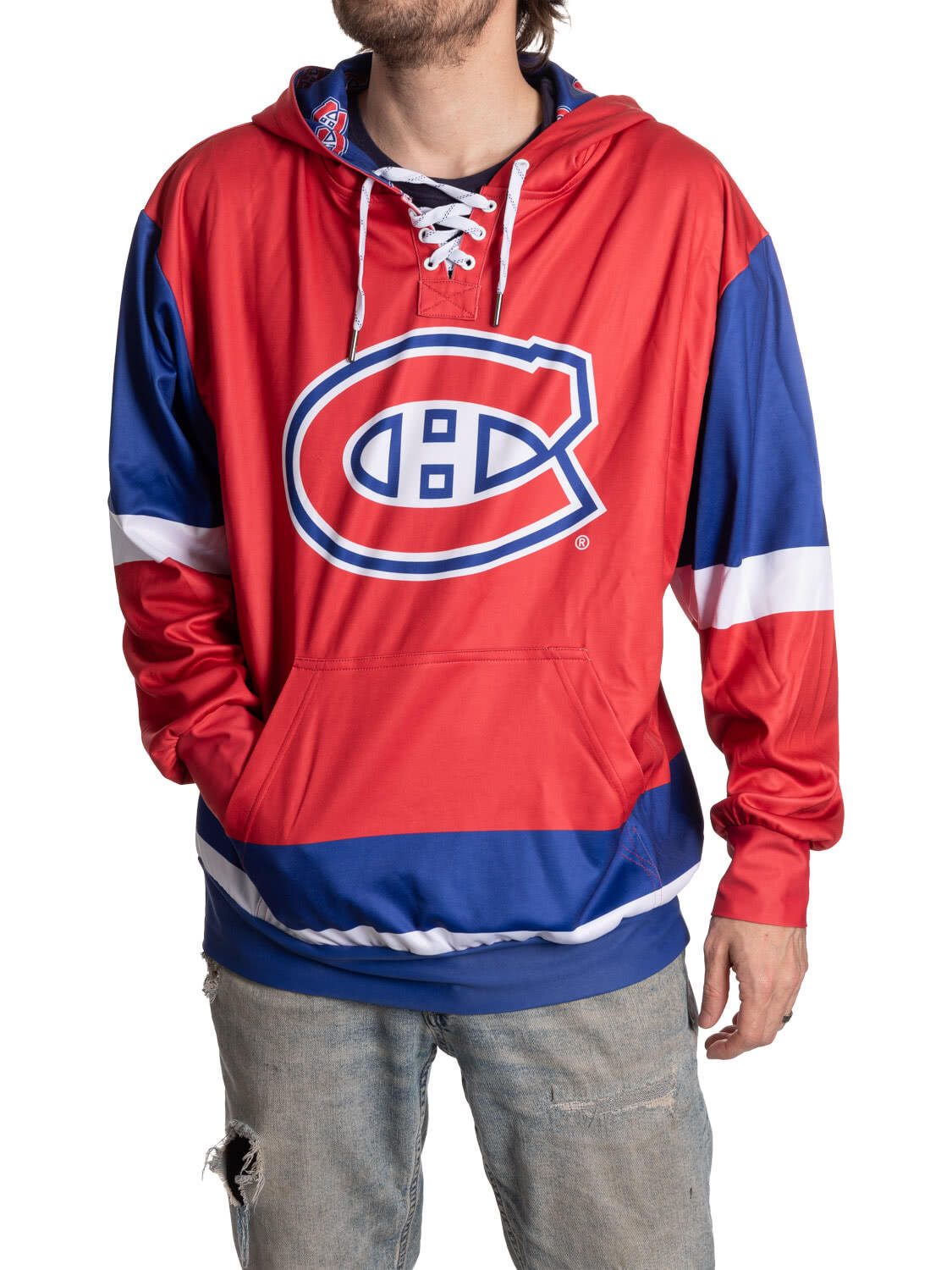 Montreal Canadiens Hockey Lace Hoodie - Shopthatapp.ca