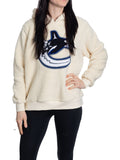 Vancouver Canucks Ladies Sherpa Hoodie with Premium Chenille Logo - Shopthatapp.ca