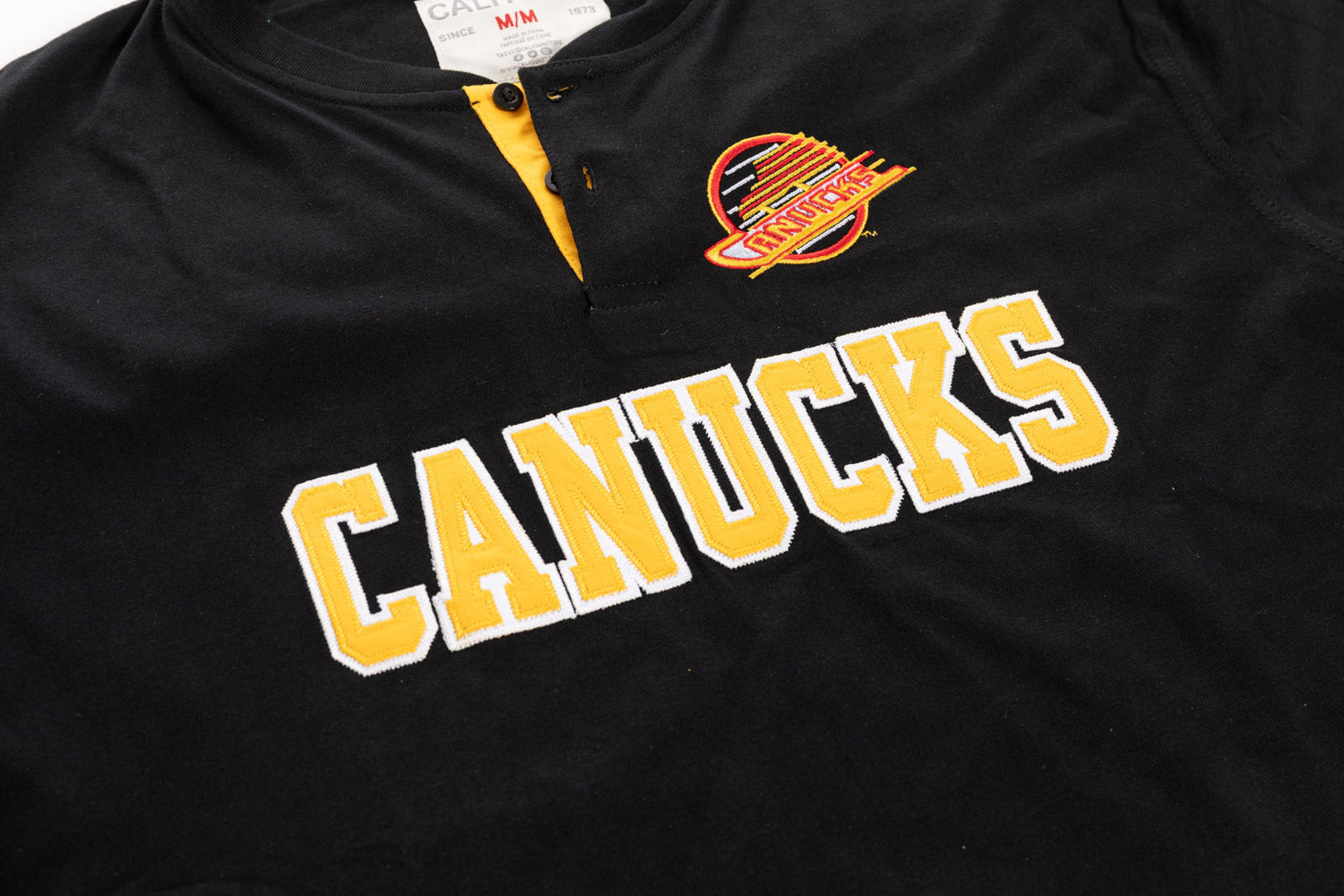 Retro Vancouver Canucks Long Sleeve Henley - Shopthatapp.ca