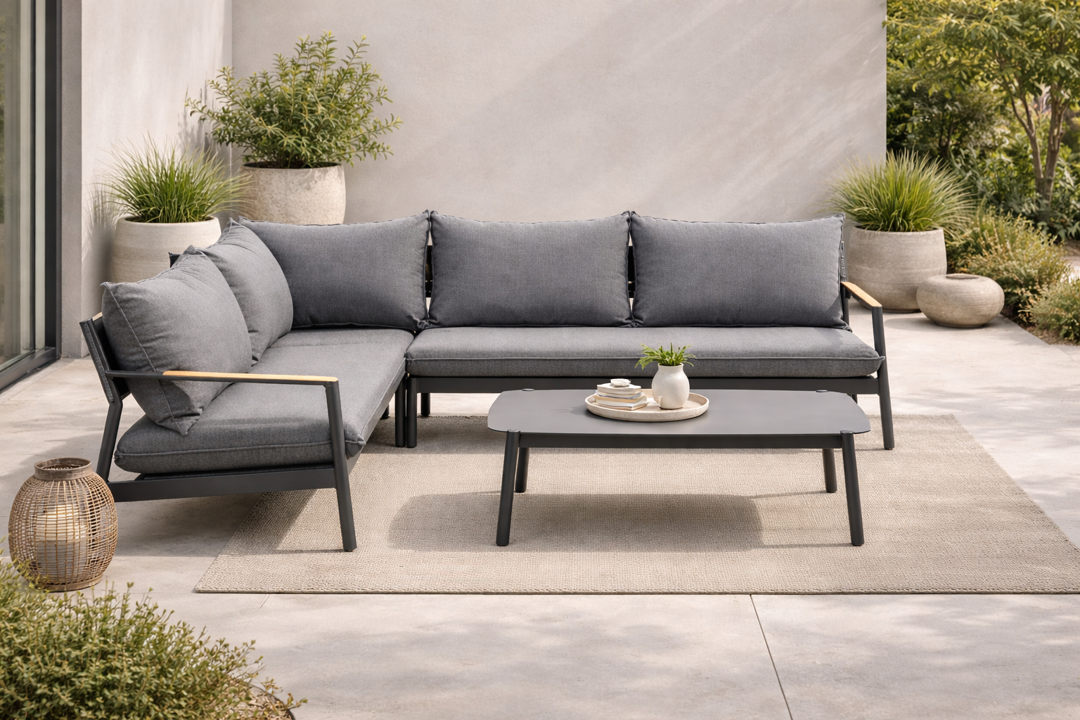 Monti Nordic Aluminum Sectional Set – Grey Cushions - Shopthatapp.ca