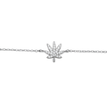 SILVER CANNABIS LEAF BRACELET
