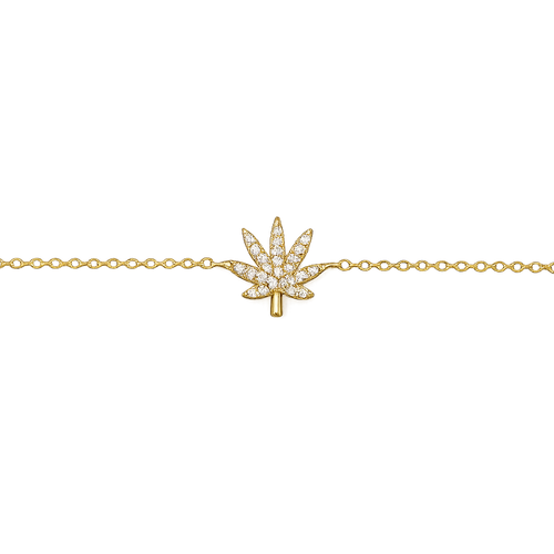 18K GOLD CANNABIS LEAF BRACELET