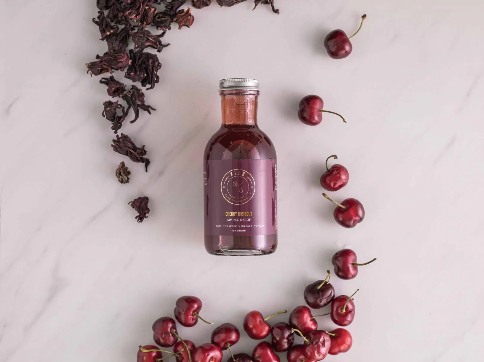Kvas Cherry Hibiscus Simple Syrup - Premium Kvas Simple Syrup for Artisan Beverages