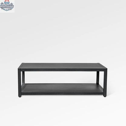 Modern Chestnut Lux Black coffee table by Enclover featuring a sleek, stylish aluminum design with a smooth surface.