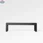Black aluminum dining bench from Enclover's Chestnut Lux collection, featuring a sleek modern design with a sturdy frame.