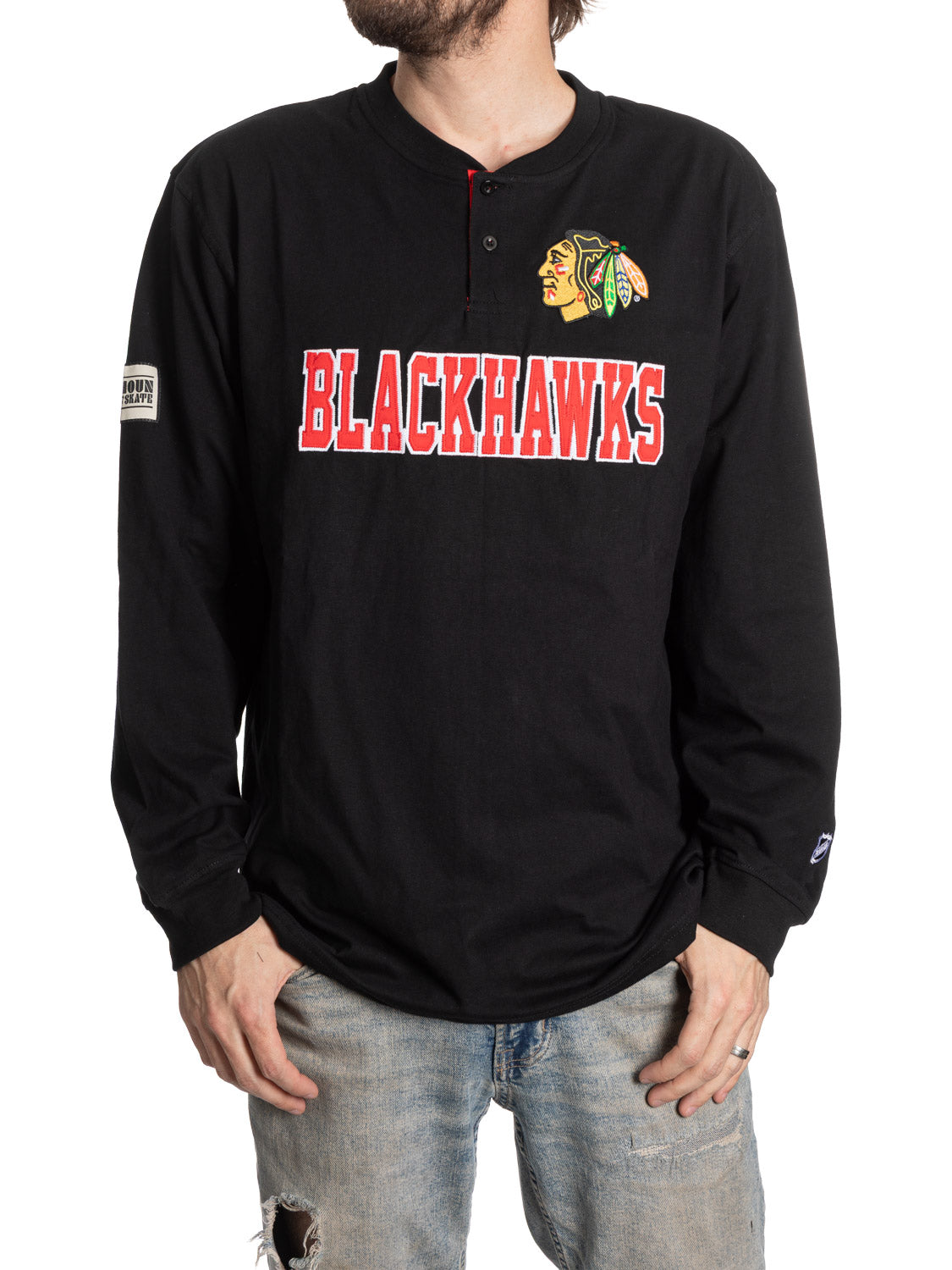 NHL Chicago Blackhawks Long Sleeve Henley - Shopthatapp.ca