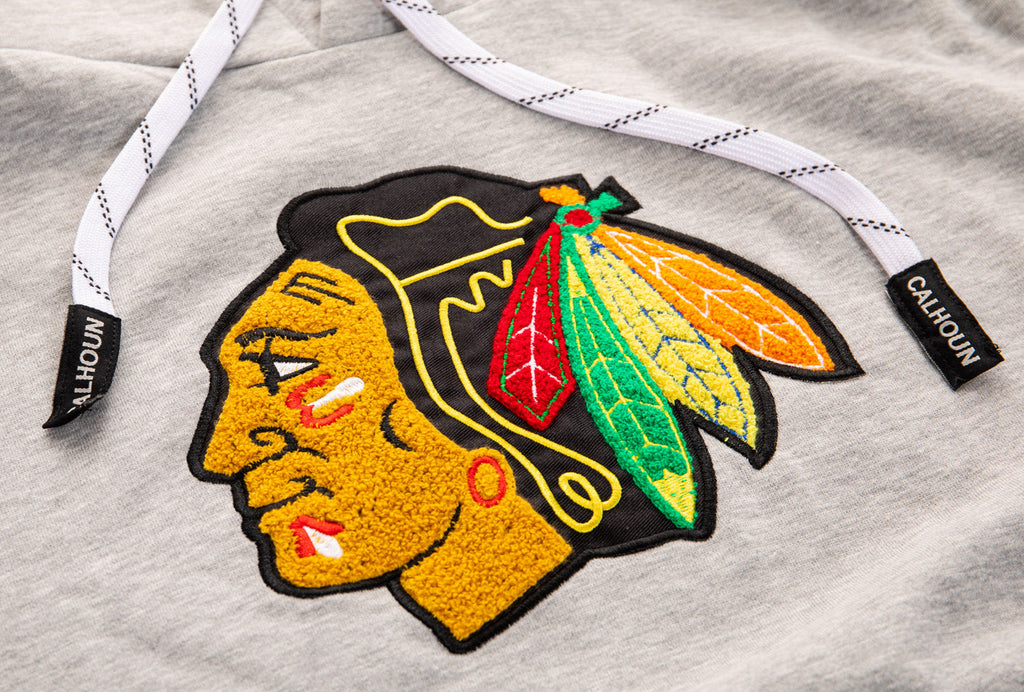 Chicago Blackhawks "Muskoka Style" Premium Chenille Woven Logo Hoodie - Shopthatapp.ca