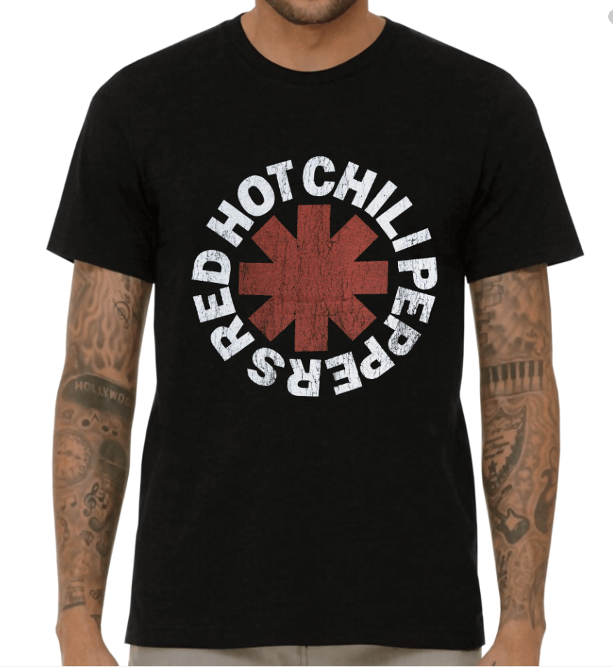 Red Hot Chili Peppers Distressed Asterisk T-Shirt - Www.Shopthatapp.ca