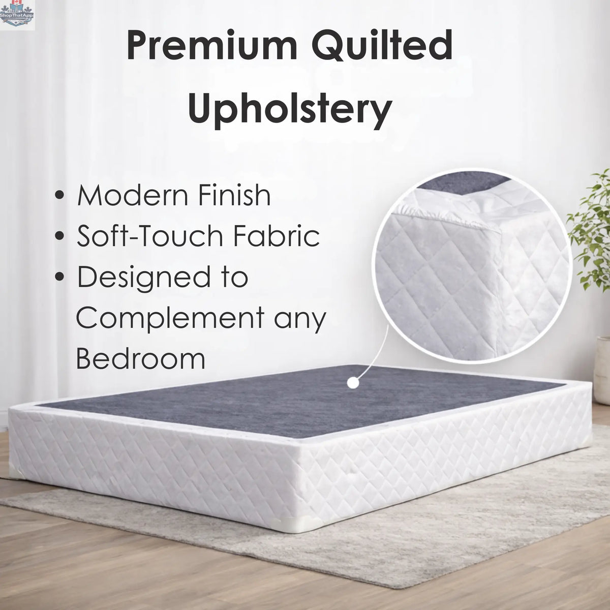 UltraFlex Serenity Mattress Set with smart gel-infused memory foam and eco-friendly boxspring, made in Canada.