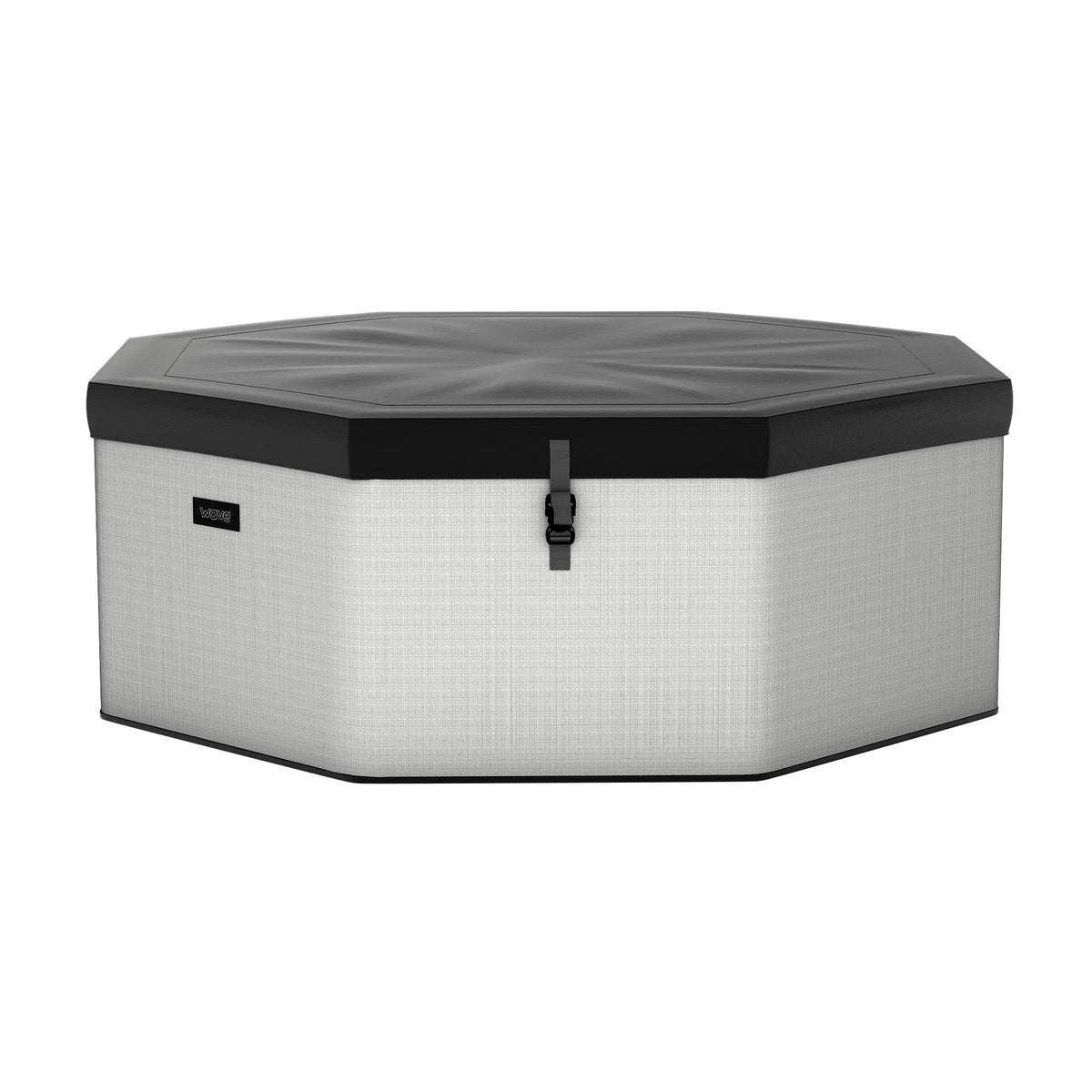 Zoppinh Wave Como 6-person eco foam hot tub in graphite with built-in heater, octagon shape, and cover visible.