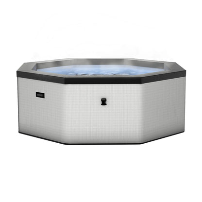 Zoppinh Wave Como 6-person eco foam hot tub with octagon shape and built-in integrated heater, shown in graphite color.