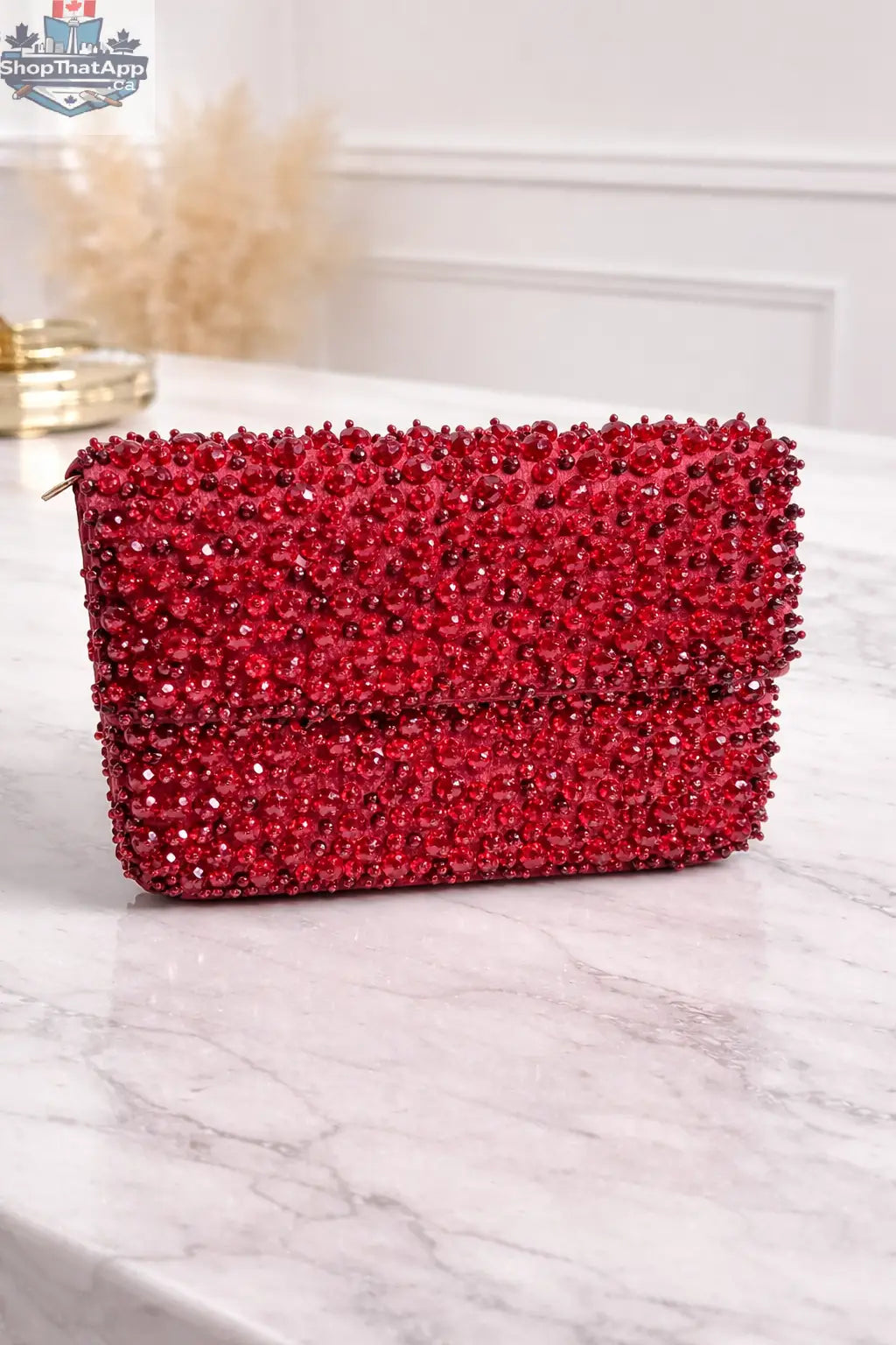 Elevate Your Style with the Ruby Royale Crystal Evening Bag - Shopthatapp.ca