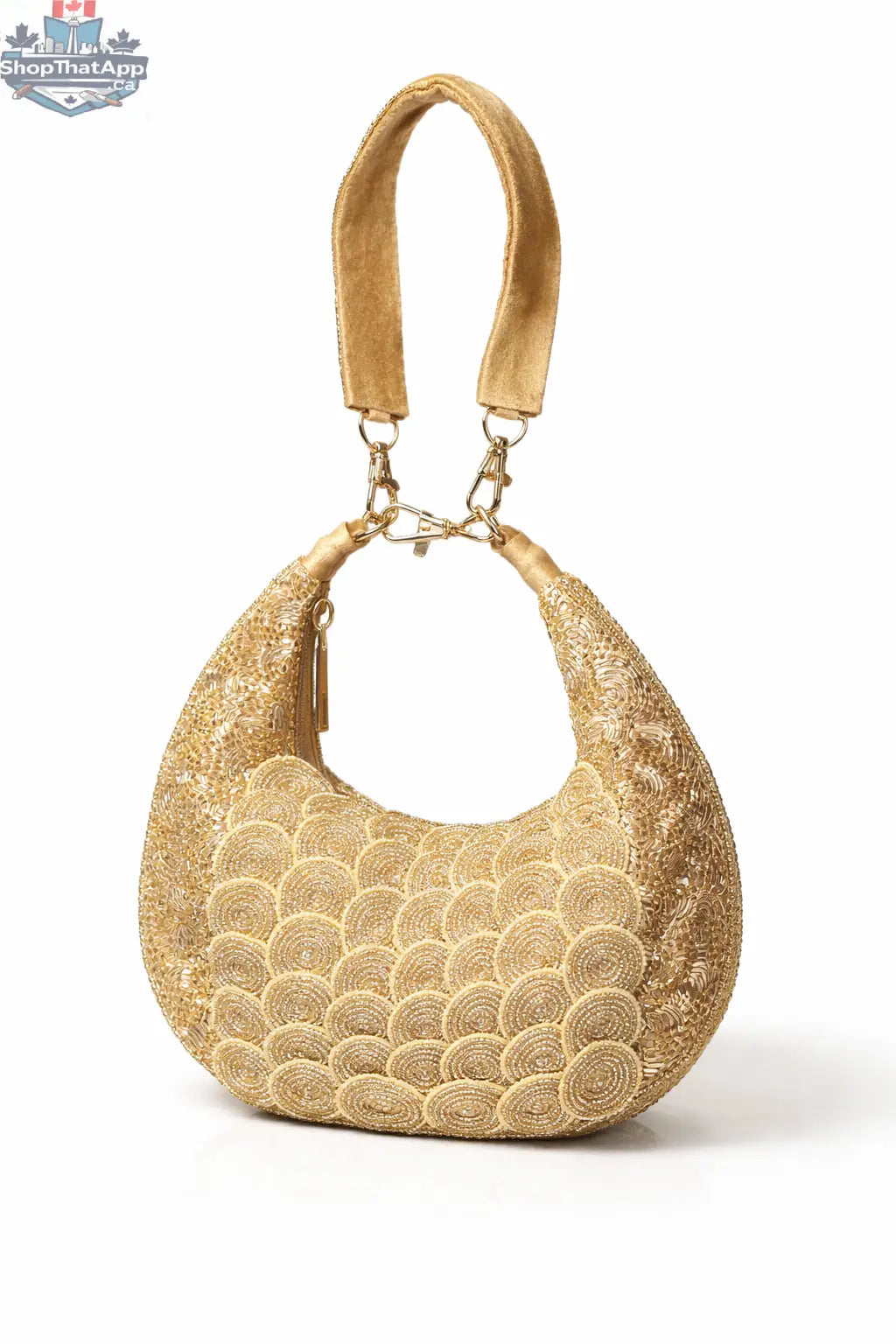 Elevate Your Style with the Gold Beaded Clutch Bag - Aurora - Shopthatapp.ca