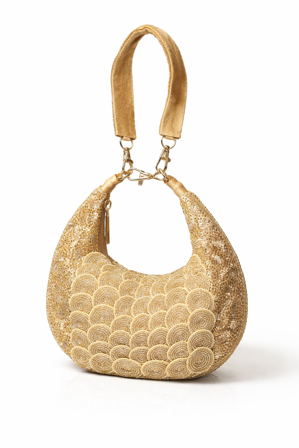 Elevate Your Style with the Gold Beaded Clutch Bag - Aurora