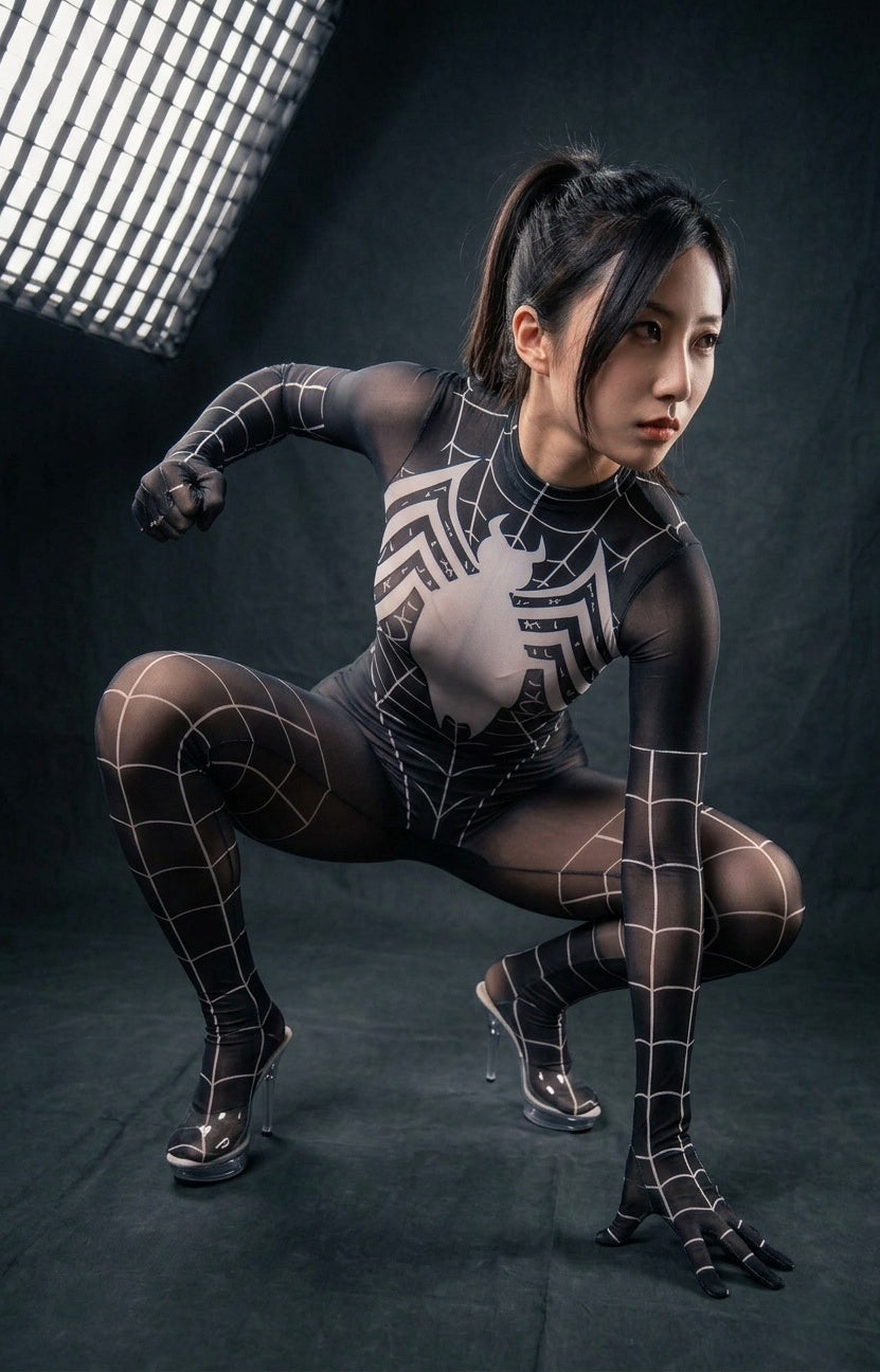 Super Hero Spider Sheer 10D Nylon Full Bodysuit Body Stocking Lingerie - Shopthatapp.ca