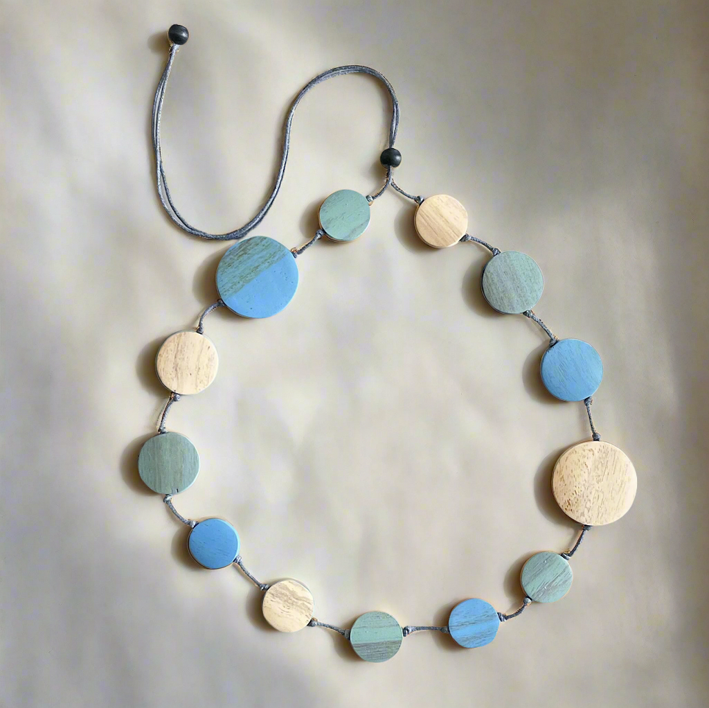 Wooden Disk Necklace - Handmade Round Wooden Pendant Jewelry - Shopthatapp.ca