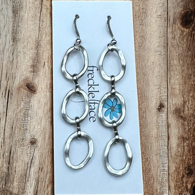 Wavy Hoop Drop Earrings – Matte Silver Asymmetrical Hoops, Hypoallergenic - Shopthatapp.ca