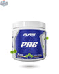 BulkBully Supplements Alpha Supps Pre-Workout powder in a container with a scoop, ready for use.