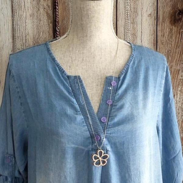 Flower Pendant Necklace with Travel Jewellery Case