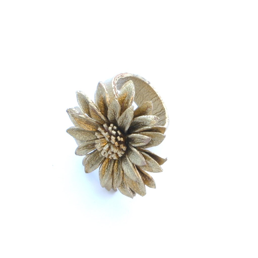 Leather Flower Ring - Shopthatapp.ca