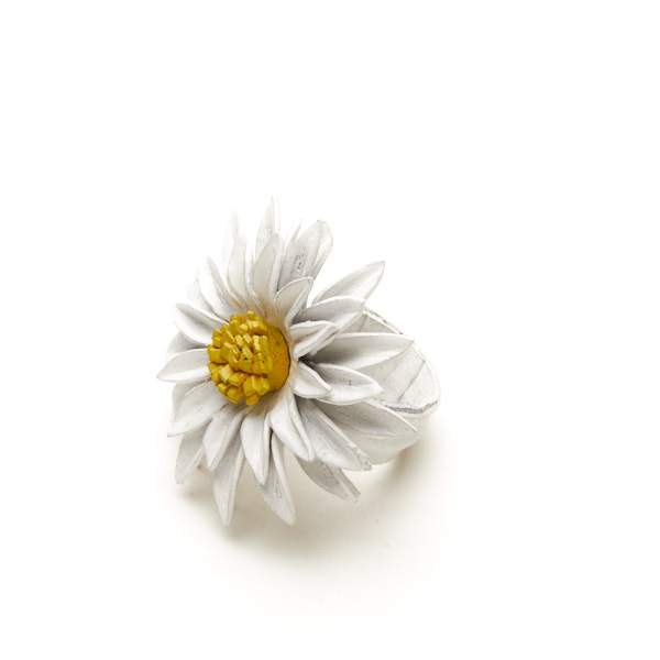 Leather Flower Ring - Shopthatapp.ca