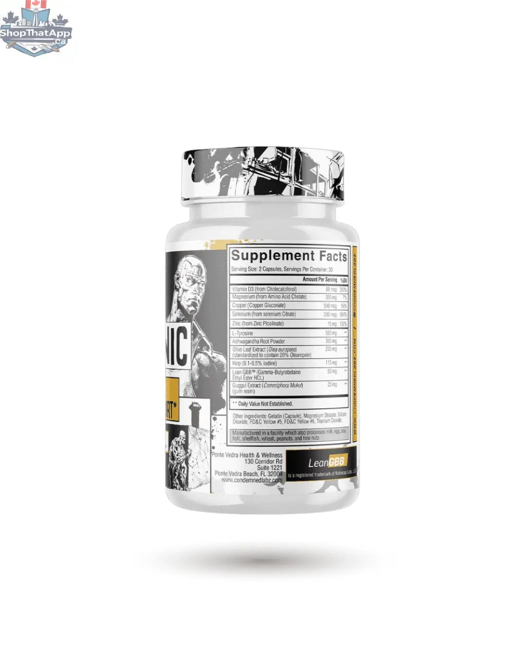 Essentials Condemned Thyrogenic Stimulant-Free Thyroid Support supplement by BulkBully Supplements, featuring natural ingredients for thyroid health.