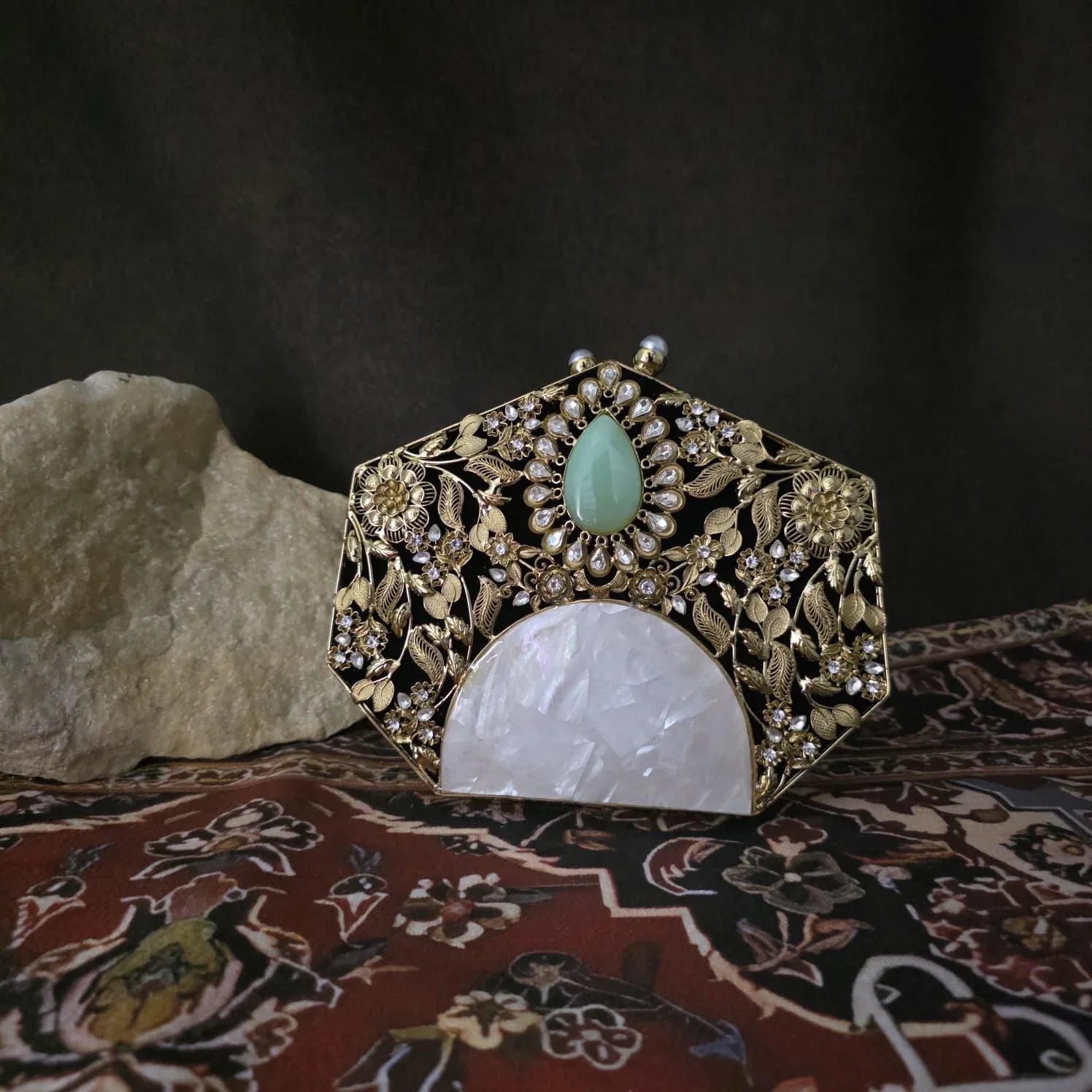 Noorah – Luxury Handcrafted Clutch with Radiant Mother of Pearl Detail