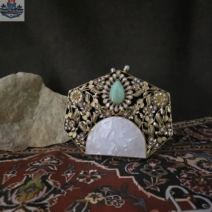 Noorah – Luxury Handcrafted Clutch with Radiant Mother of Pearl Detail - Shopthatapp.ca
