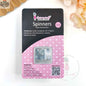 Transparent spinners embellishments from Dress My Craft by Ecstasy Crafts, shown as clear, round decorative craft embellishments.