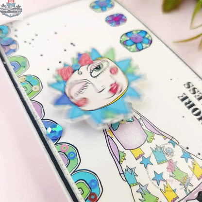 Clear Dress My Craft Transparent Spinners embellishments by Ecstasy Crafts for crafting and decorative projects.
