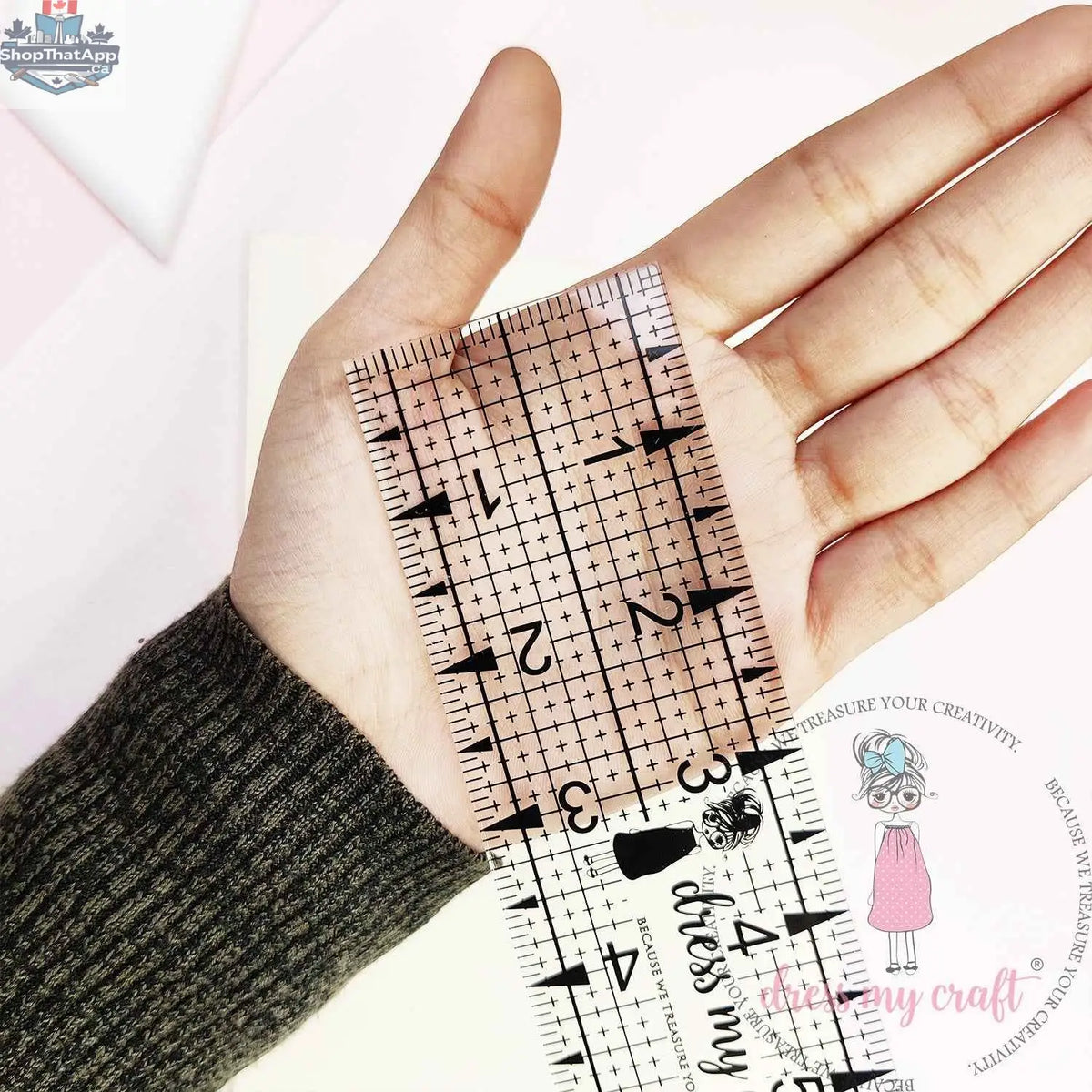 Craft Pro Ruler by Ecstasy Crafts, a clear plastic measuring tool for precise craft and sewing projects.