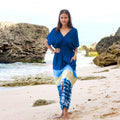 Beach Stripe Tie Dye Maxi Dress in Navy - Shopthatapp.ca