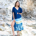 Beach Kaftan Blue - Stripe & Tie Dye Design for Summer Escape - Shopthatapp.ca