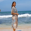 Long Kimono Tie Dye in Tan & Grey - Shopthatapp.ca