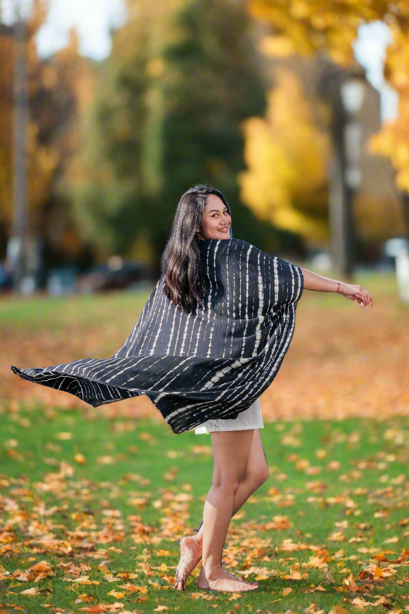 Black and White Tie Dye Kimono for Effortless Style and Comfort - Shopthatapp.ca