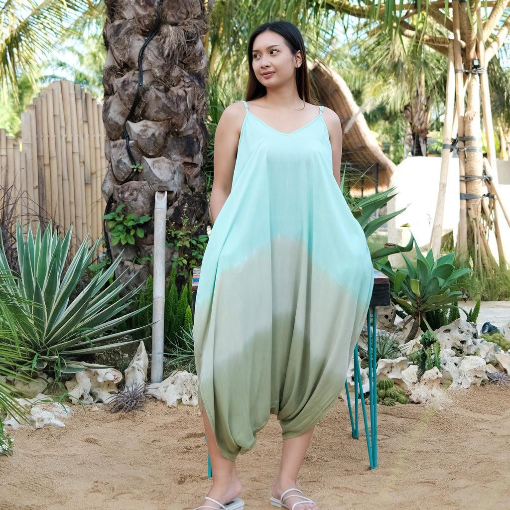 Ombre Green Shades Romper - Stylish and Versatile Three Colour Design - Shopthatapp.ca