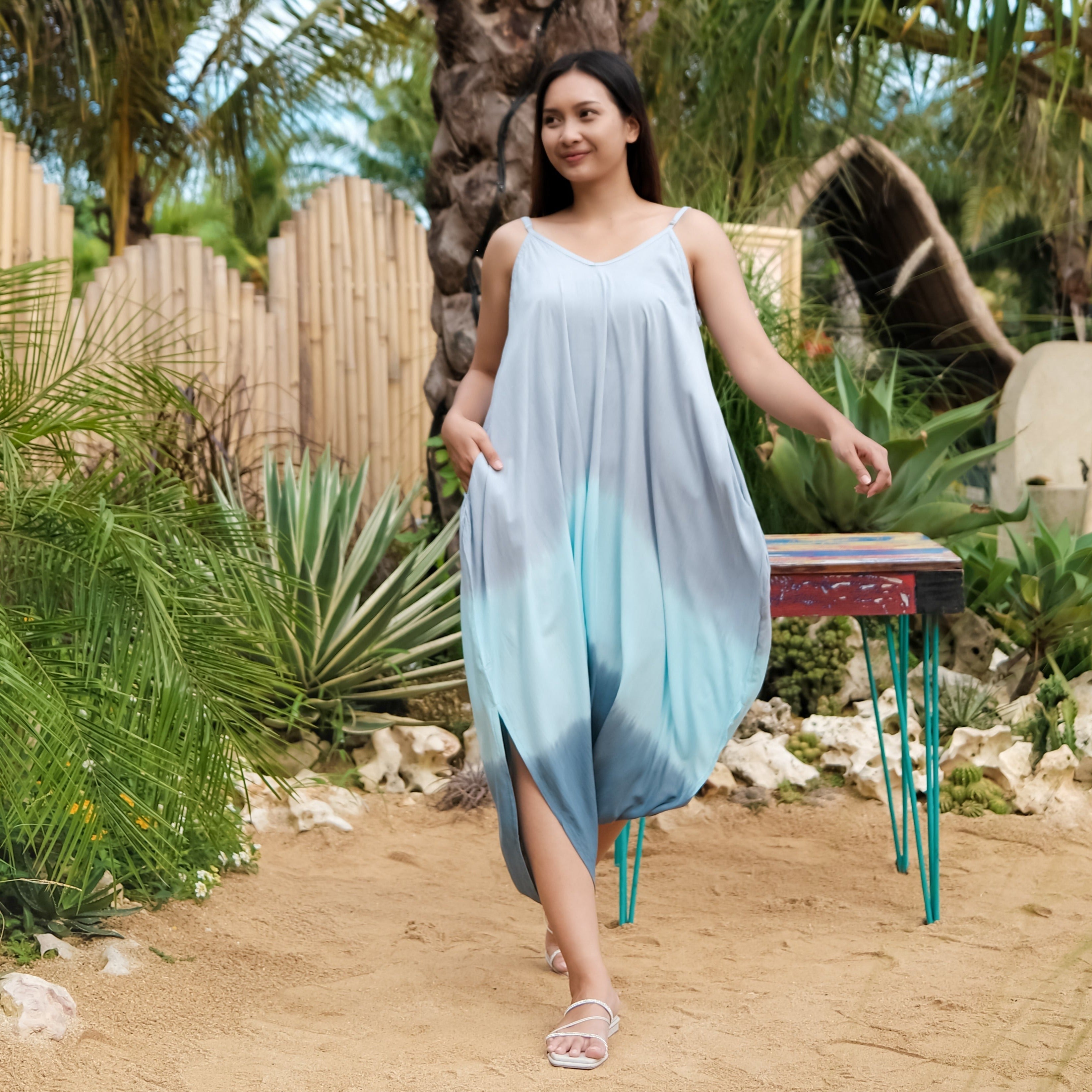 Ombre Three Colour Romper - Grey Blue Shades - Shopthatapp.ca
