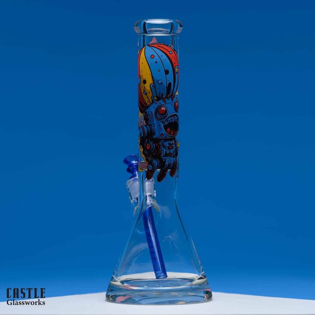 14-Inch Retro Robot Beaker Bong – 9mm Thick Glass