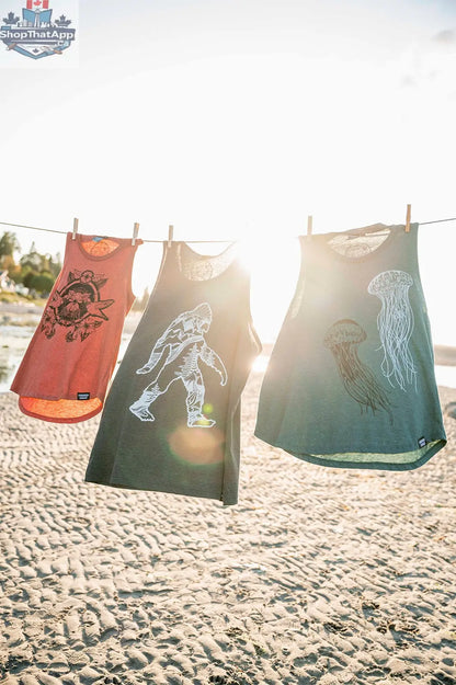 SASQUATCH- Mens Eco Tank - Heather Charcoal - Shopthatapp.ca