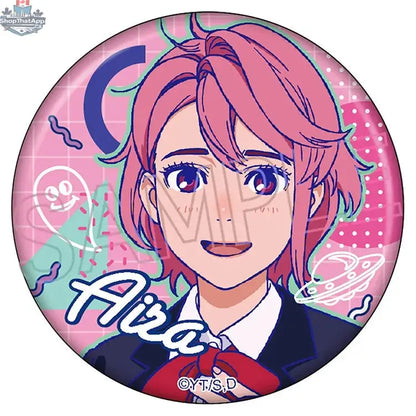 Dandadan anime can badge featuring vibrant line art from Doki Doki Land's collectible anime merchandise collection.