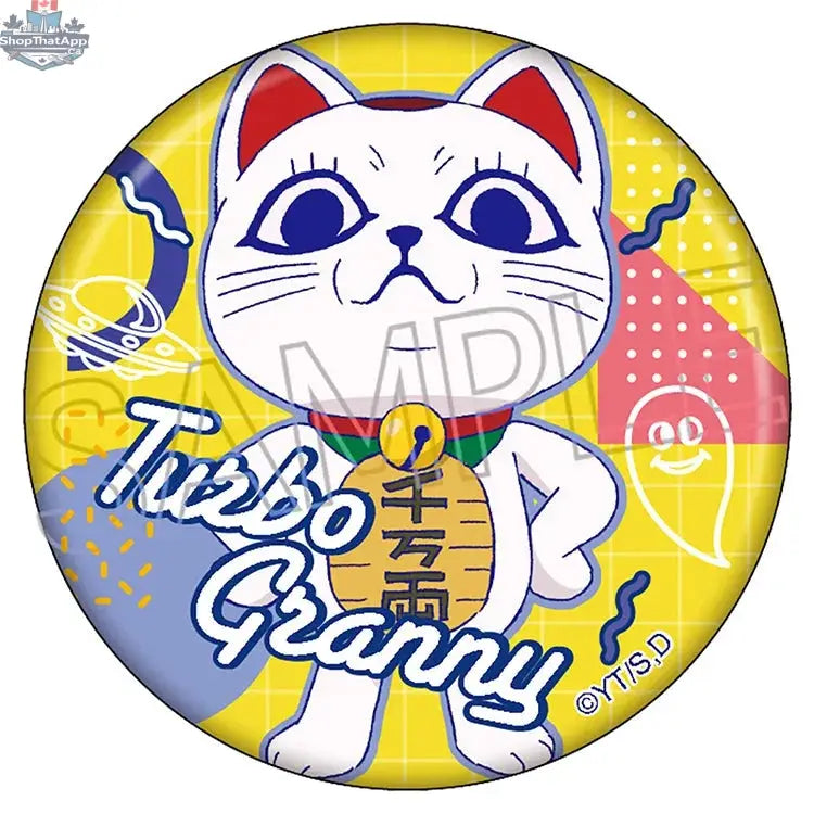 Dandadan anime can badge featuring vivid line art, collectible badge from Doki Doki Land's Vivid Line merchandise.