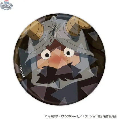 Hologram can badge featuring scene from Delicious in Dungeon anime, collectible Doki Doki Land badge with vibrant illustration.
