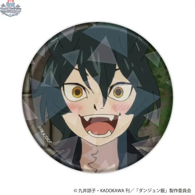 Hologram can badge featuring an anime scene from Delicious in Dungeon, collectible item by Doki Doki Land.