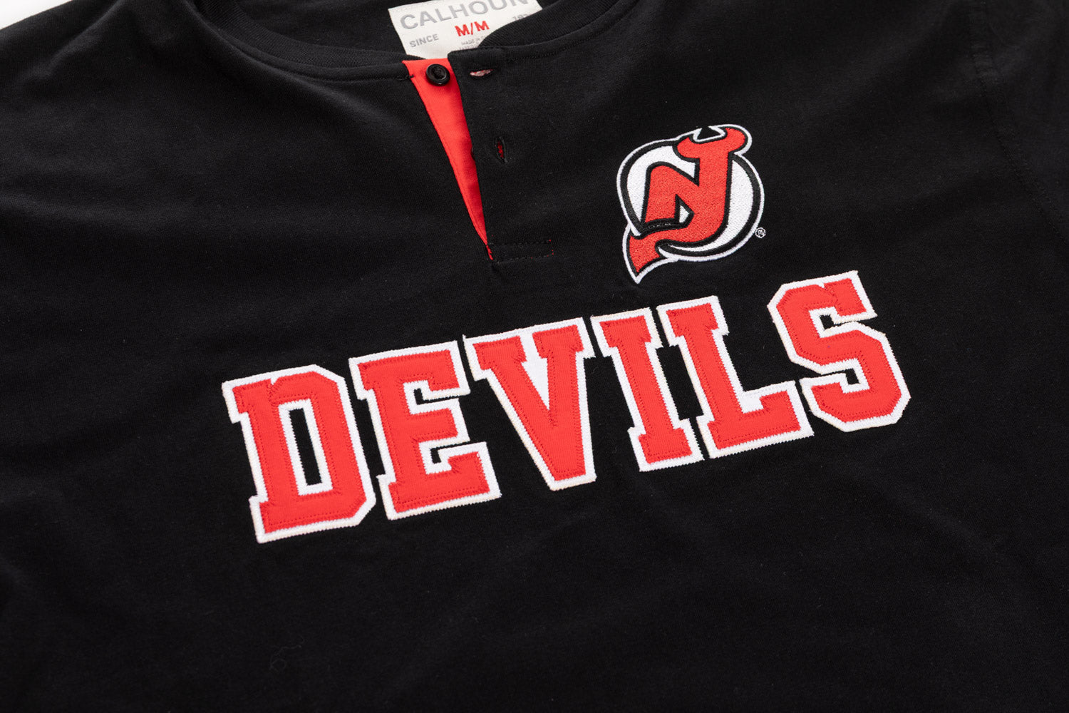 New Jersey Devils Long Sleeve Henley - Shopthatapp.ca