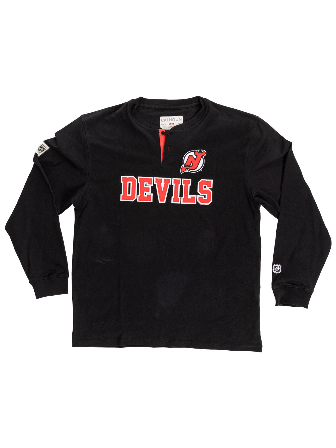 New Jersey Devils Long Sleeve Henley - Shopthatapp.ca