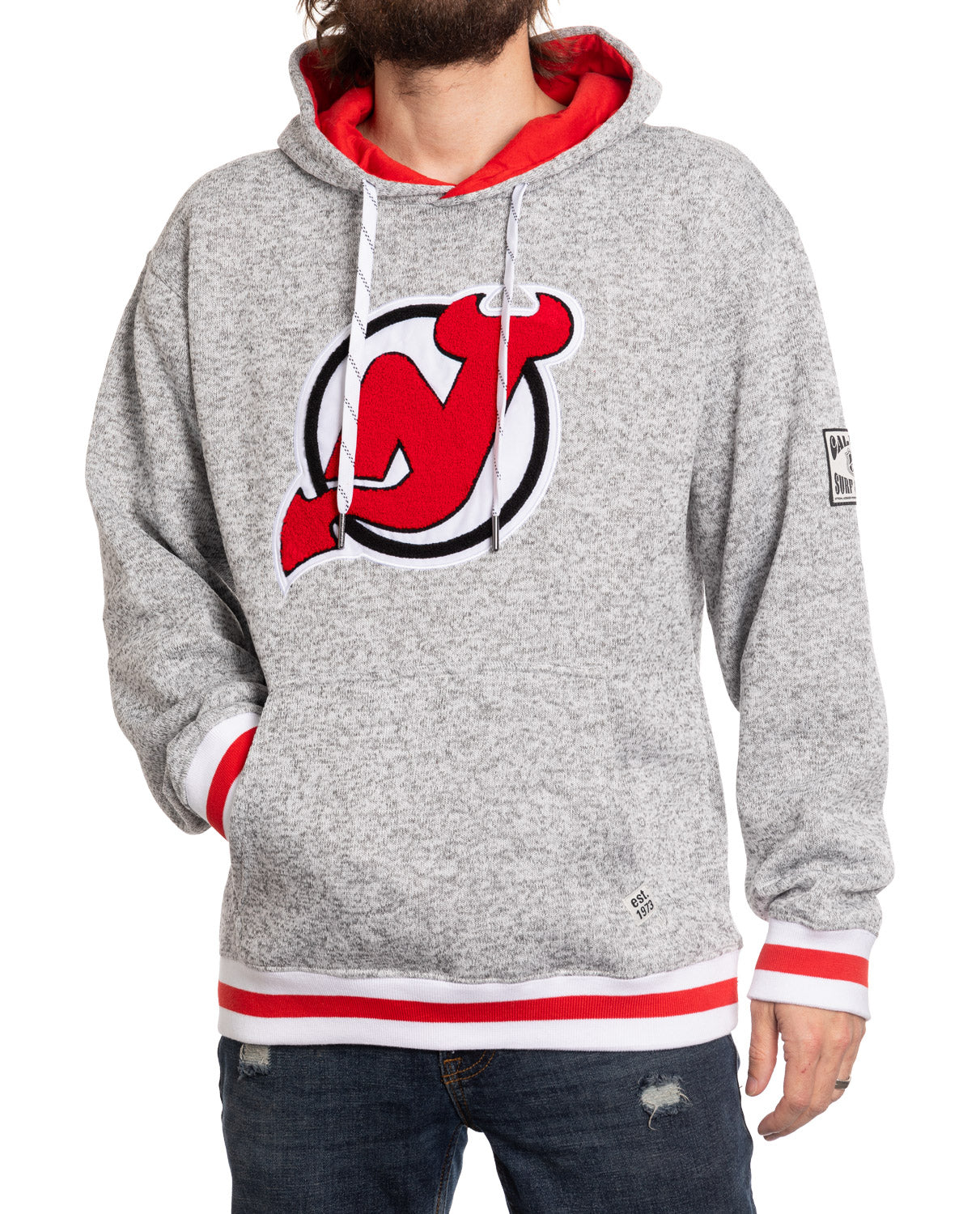 New Jersey Devils "Muskoka Style" Premium Chenille Woven Logo Hoodie - Shopthatapp.ca