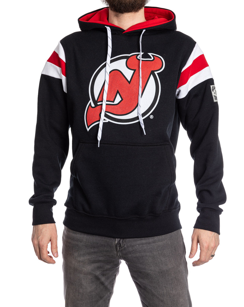 New Jersey Devils Varsity Retro Style Hoodie - Shopthatapp.ca