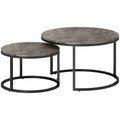 Zephyr Modern Nesting Coffee Table with Faux Marble Top-Grey